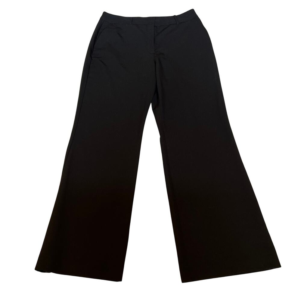 Worthington Women's Black Trousers Size 12 Dress Slacks‎ Wide Leg Pants Career